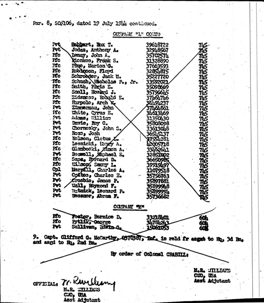 Morning report A Co, 1944-07-19, page 8 Morning report