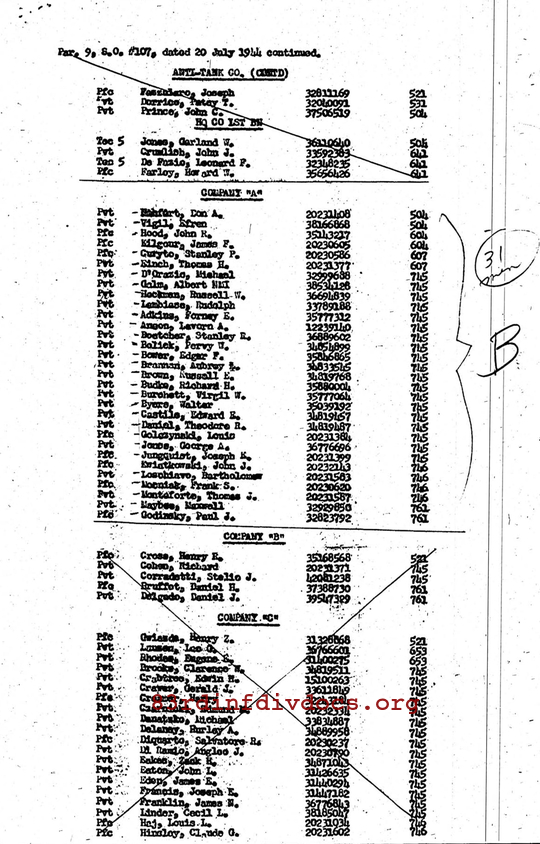 Morning report A Co, 1944-07-19, page 11 Morning report