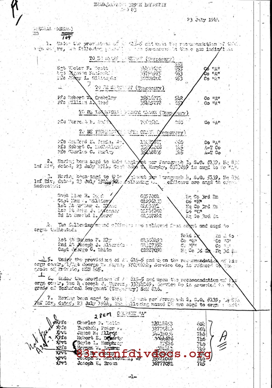 Morning report A Co, 1944-07-23, page 3 Morning report