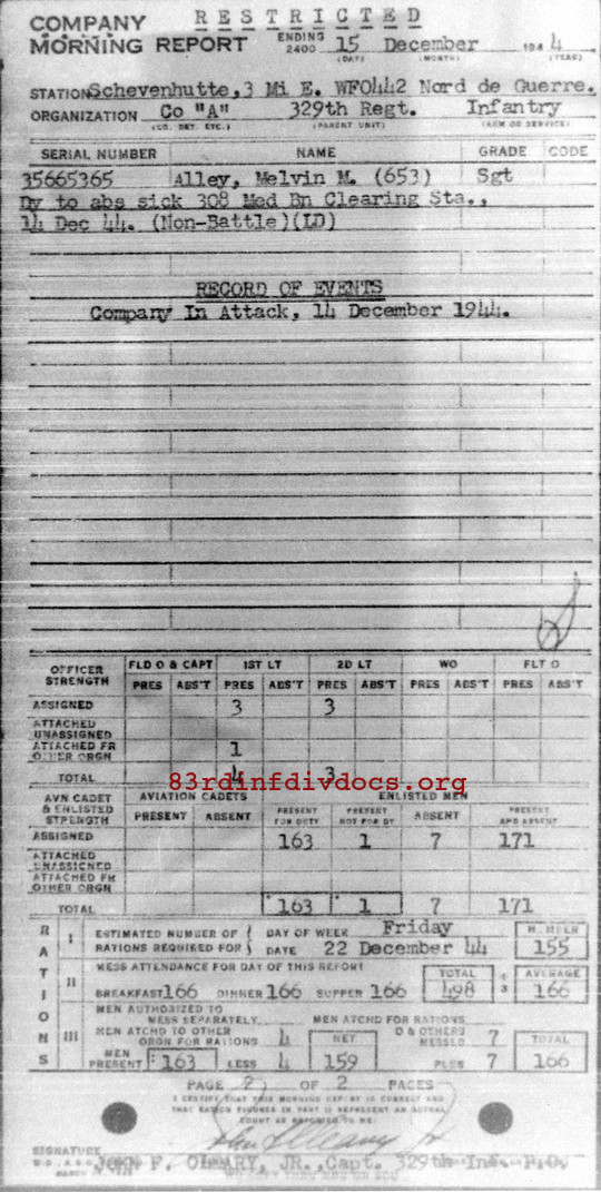 Morning report A Co, 1944-12-15, page 2 Morning report