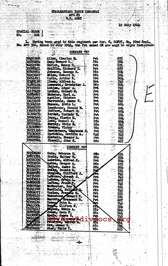 Morning report B Co, 1944-07-12, page 4 Morning report