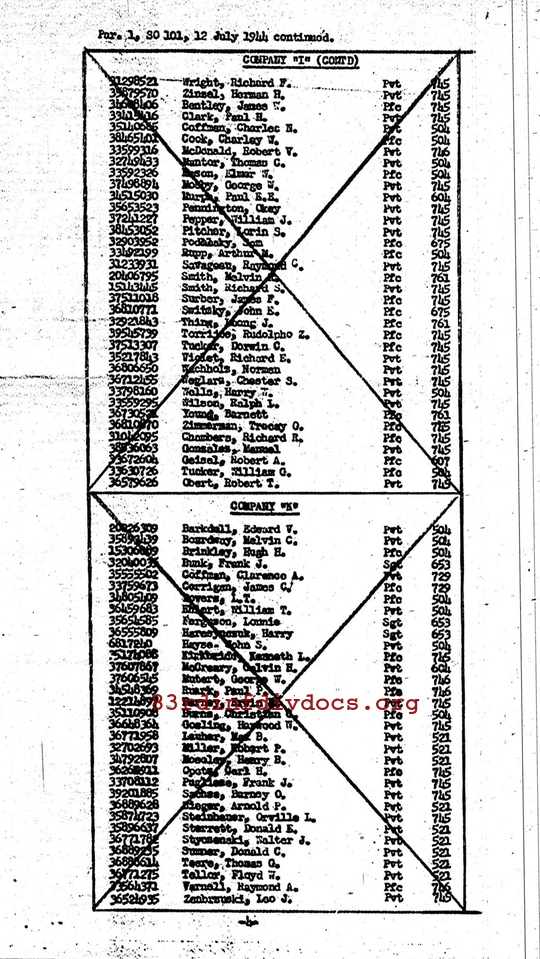Morning report B Co, 1944-07-12, page 7 Morning report