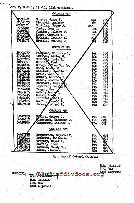 Morning report B Co, 1944-07-12, page 10 Morning report