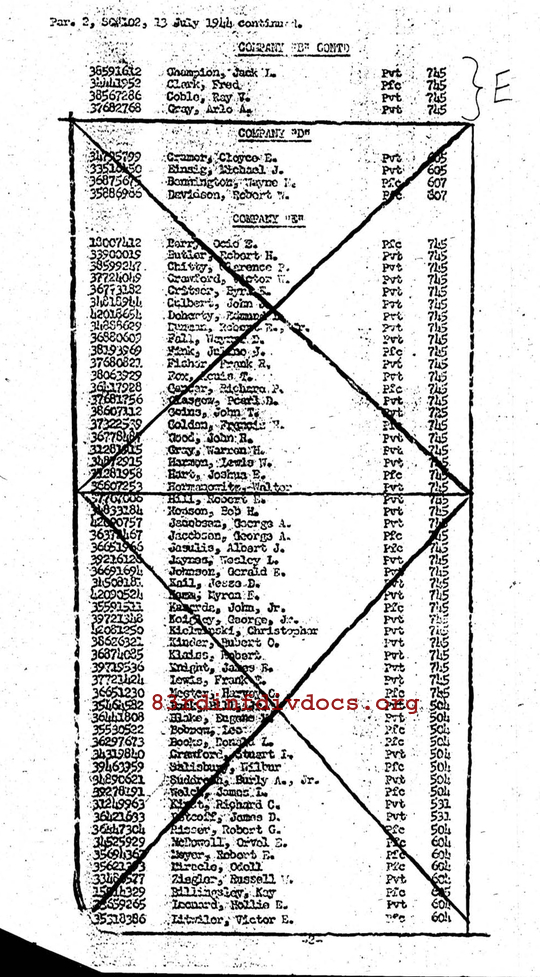 Morning report B Co, 1944-07-13, page 3 Morning report