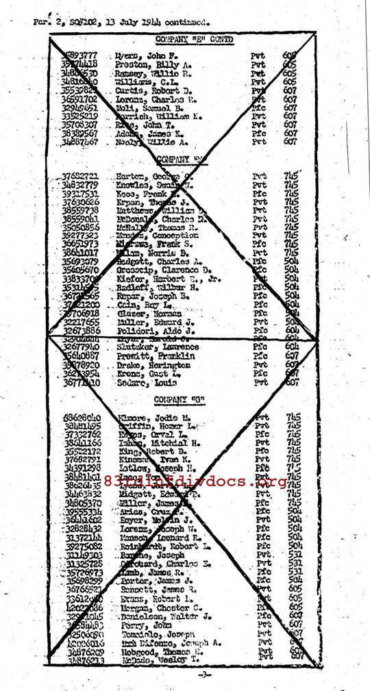 Morning report B Co, 1944-07-13, page 4 Morning report