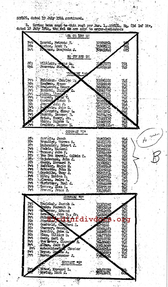 Morning report B Co, 1944-07-19, page 6 Morning report