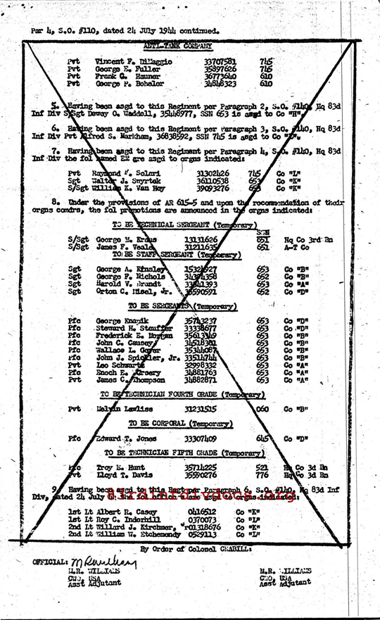 Morning report B Co, 1944-07-24, page 7 Morning report