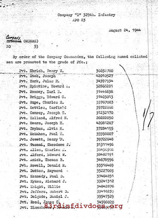 Morning report B Co, 1944-08-25, page 2 Morning report
