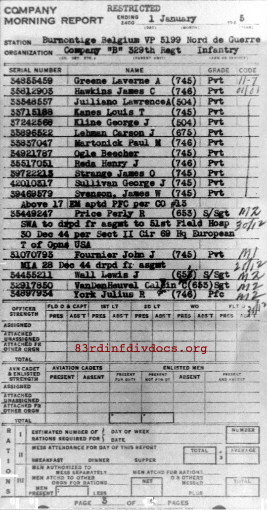 Morning report B Co, 1945-01-01, page 3 Morning report