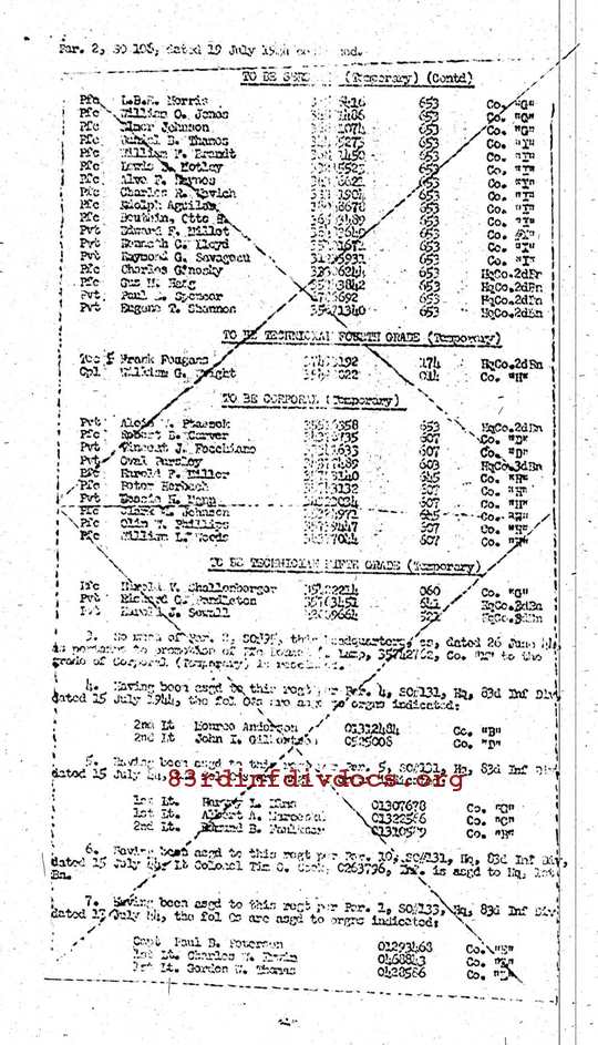 Morning report C Co, 1944-07-19, page 4 Morning report