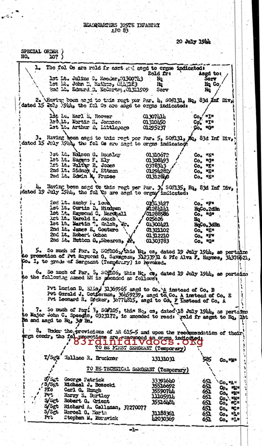Morning report C Co, 1944-07-19, page 9 Morning report