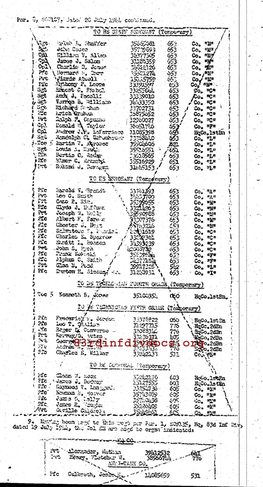 Morning report C Co, 1944-07-19, page 10 Morning report