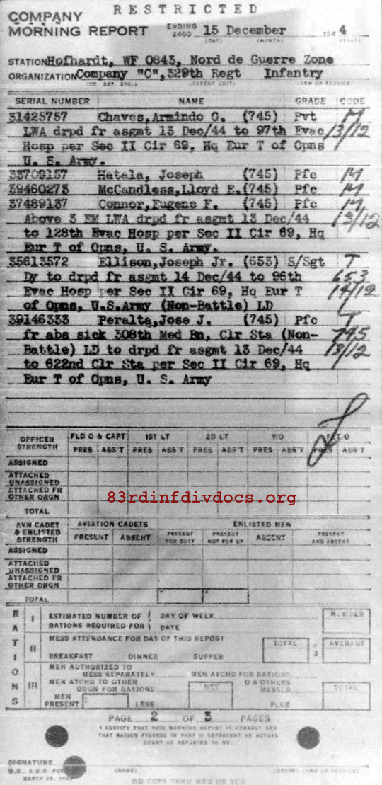 Morning report C Co, 1944-12-15, page 2 Morning report