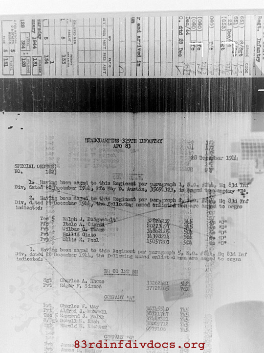 Morning report F Co, 1944-12-31, page 2 Morning report
