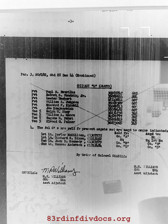 Morning report F Co, 1944-12-31, page 8 Morning report