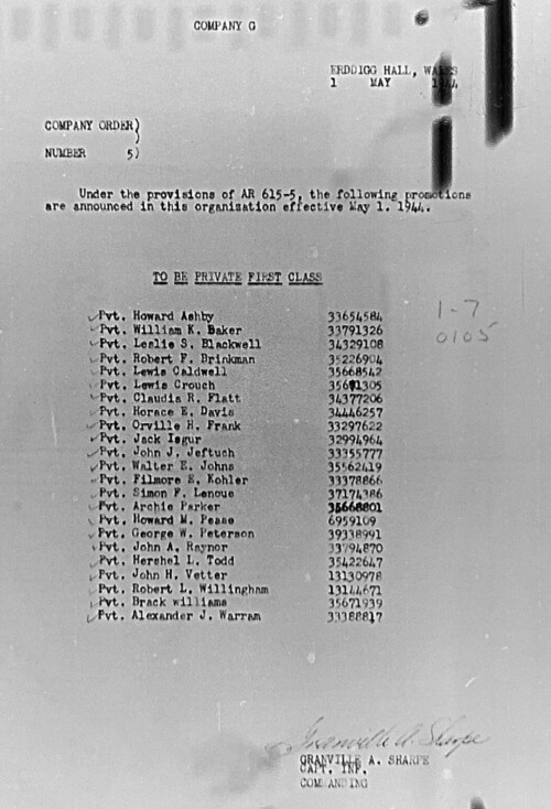 Morning report G Co, 1944-05-01, page 2 Morning report