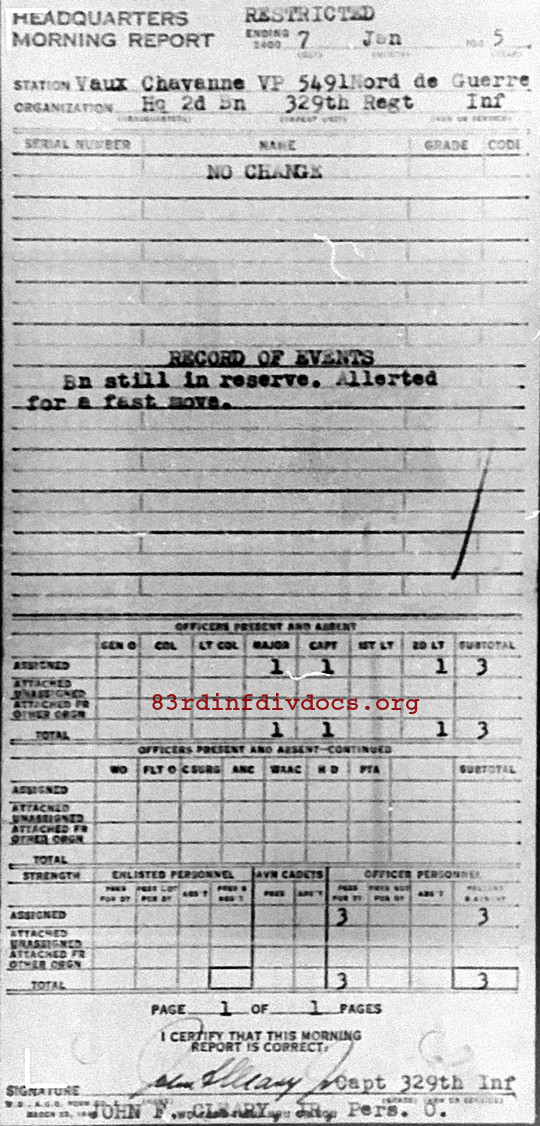 Morning report HQ2BN Co, 1945-01-07, page 1 Morning report