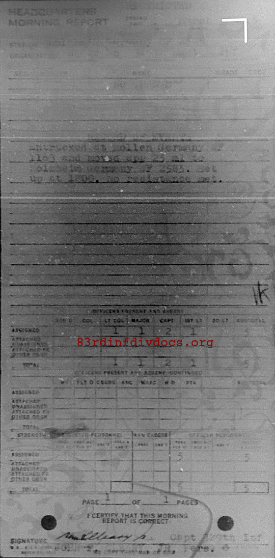 Morning report HQ2BN Co, 1945-03-01, page 1 Morning report