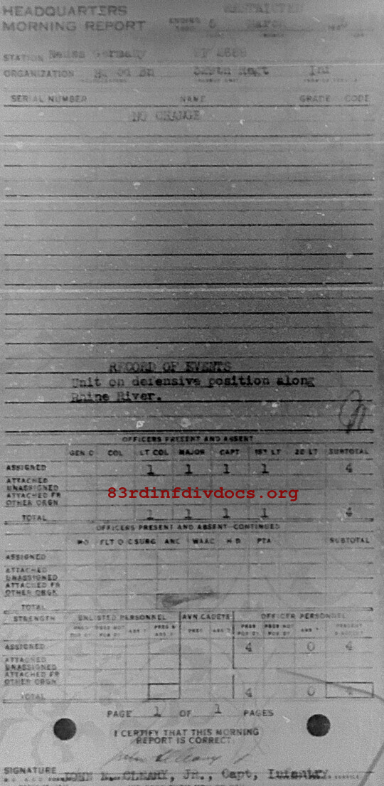 Morning report HQ3BN Co, 1945-03-05, page 1 Morning report