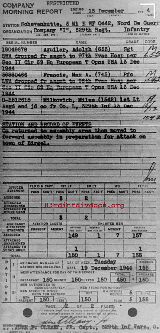 Morning report I Co, 1944-12-15, page 2 Morning report