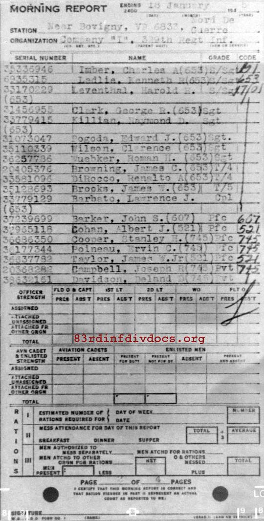 Morning report I Co, 1945-01-18, page 2 Morning report