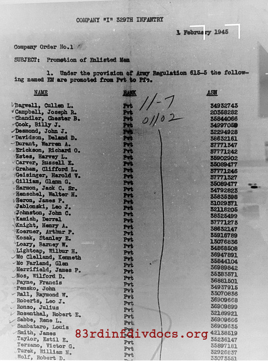 Morning report I Co, 1945-02-04, page 2 Morning report