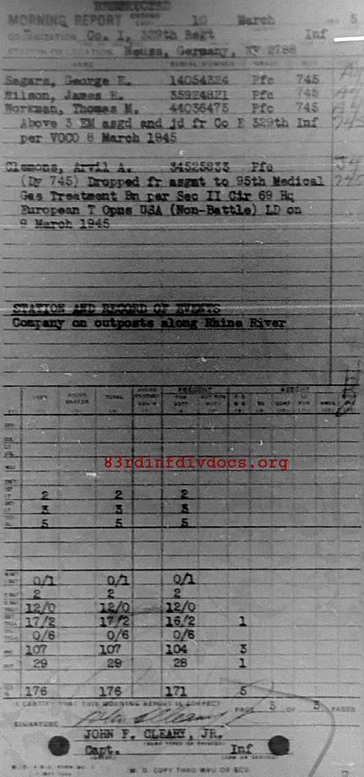 Morning report I Co, 1945-03-10, page 3 Morning report