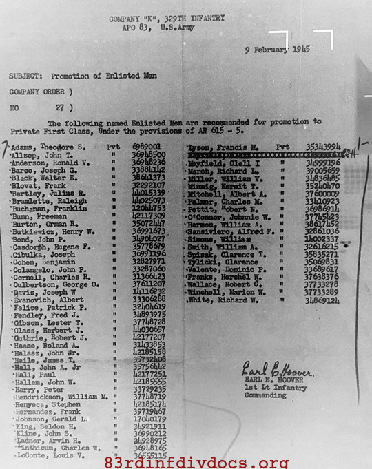 Morning report K Co, 1945-02-10, page 2 Morning report