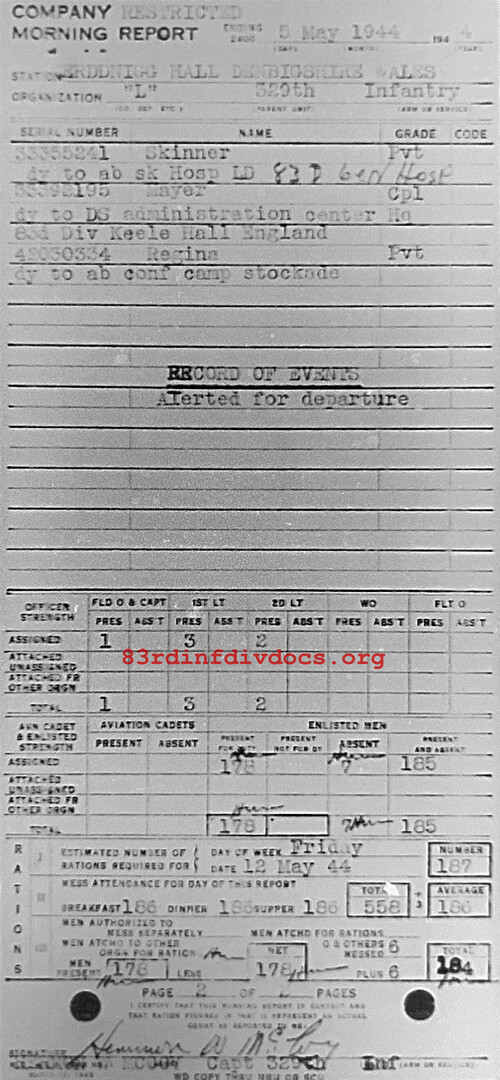 Morning report L Co, 1944-05-05, page 2 Morning report