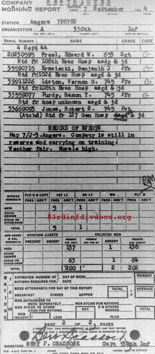 Morning report A Co, 1944-09-07, page 2 Morning report