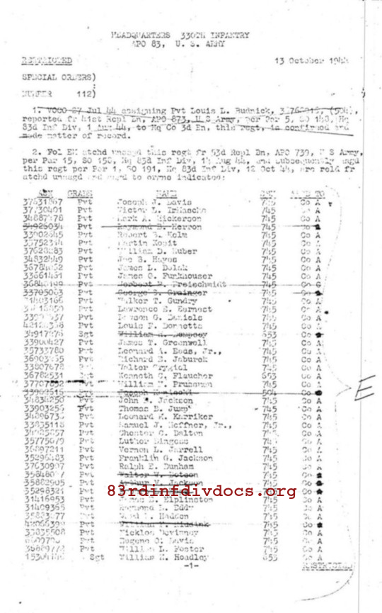 Morning report A Co, 1944-10-13, page 2 Morning report
