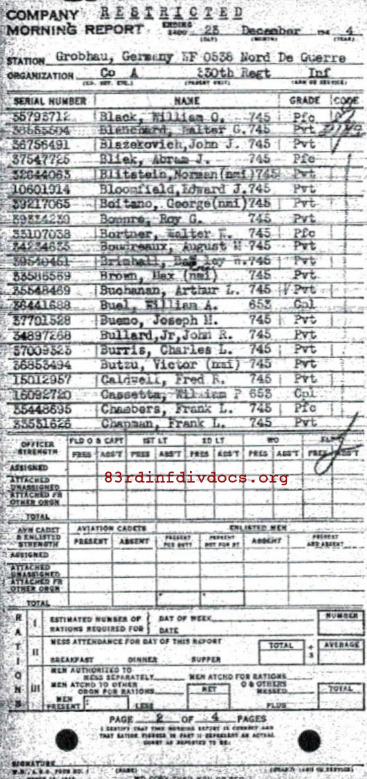 Morning report A Co, 1944-12-23, page 2 Morning report