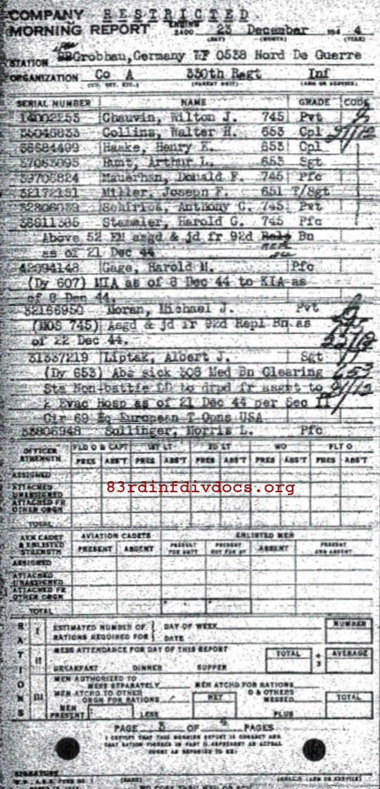 Morning report A Co, 1944-12-23, page 3 Morning report