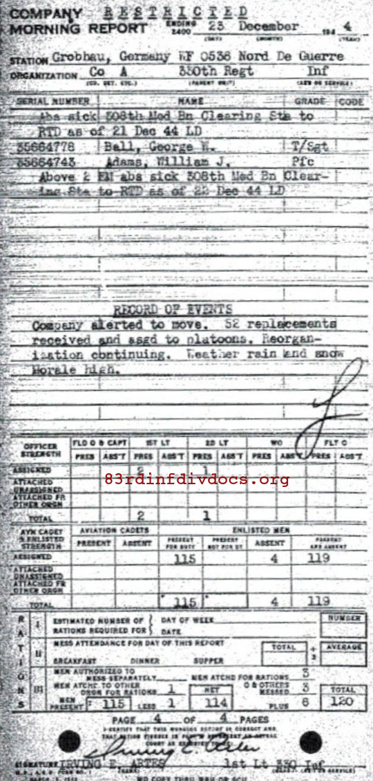 Morning report A Co, 1944-12-23, page 4 Morning report