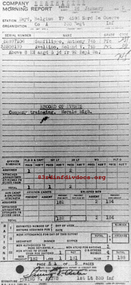 Morning report A Co, 1945-01-26, page 5 Morning report