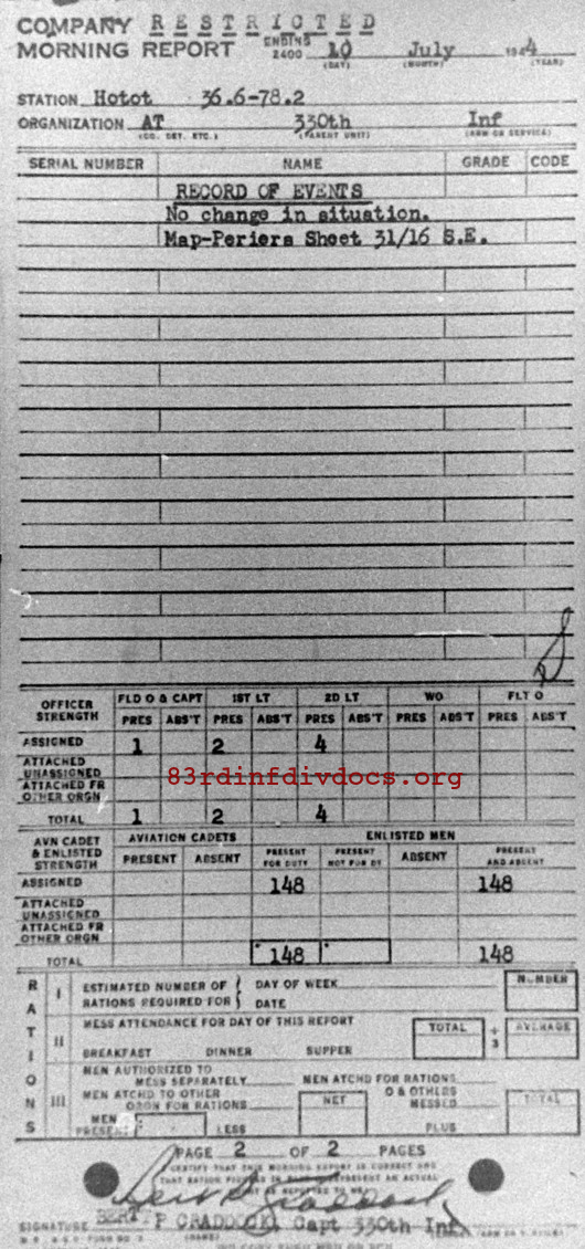 Morning report ATCO Co, 1944-07-10, page 2 Morning report