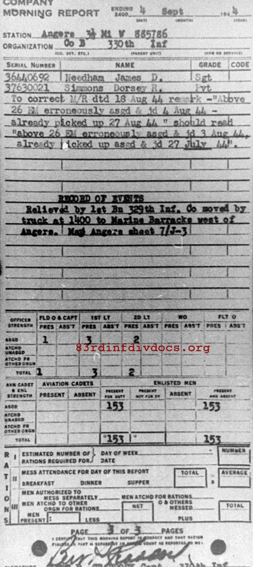 Morning report B Co, 1944-09-04, page 3 Morning report
