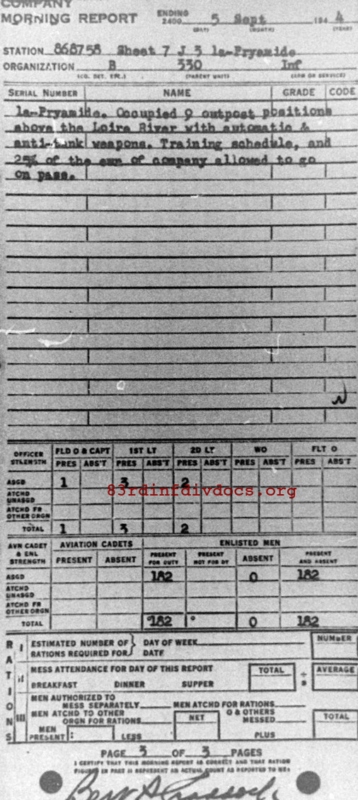 Morning report B Co, 1944-09-05, page 3 Morning report