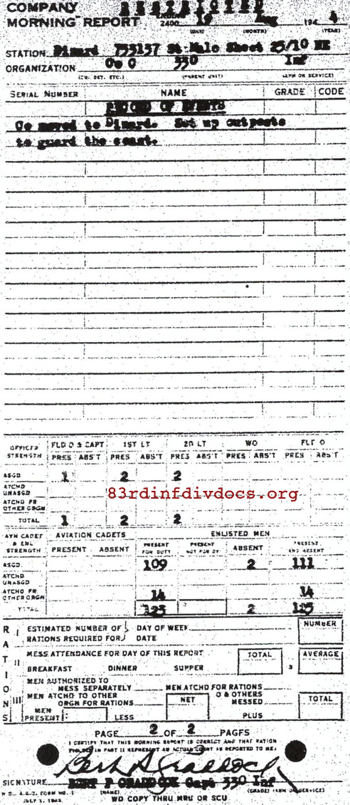 Morning report C Co, 1944-08-19, page 2 Morning report