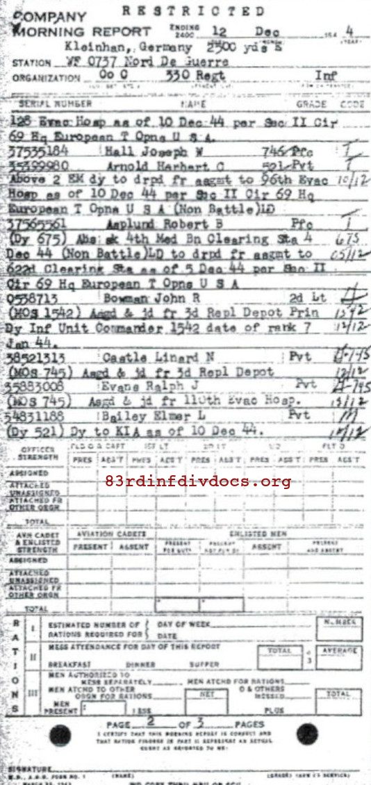Morning report C Co, 1944-12-12, page 2 Morning report