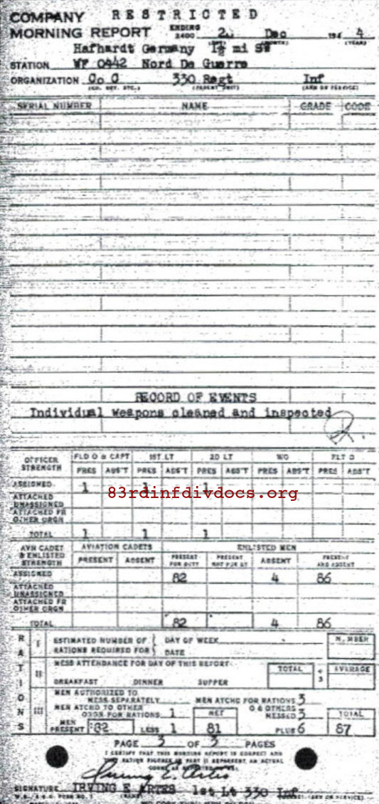 Morning report C Co, 1944-12-20, page 3 Morning report