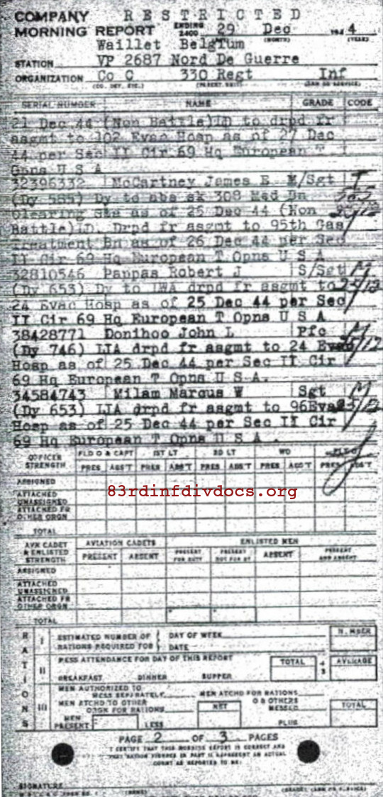 Morning report C Co, 1944-12-29, page 2 Morning report