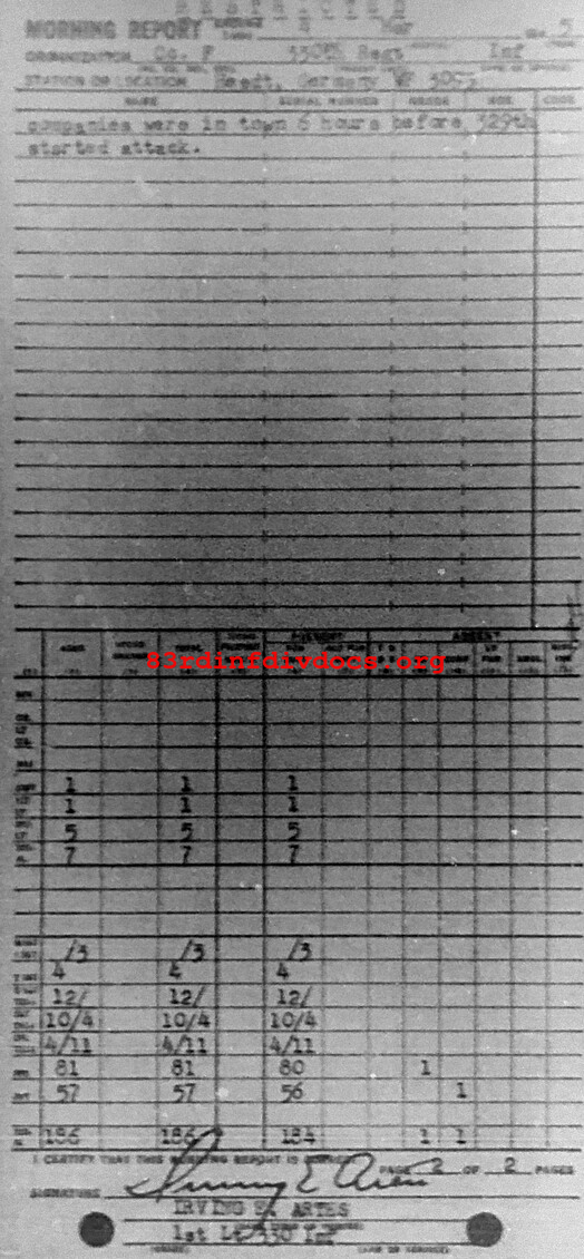 Morning report F Co, 1945-03-04, page 2 Morning report