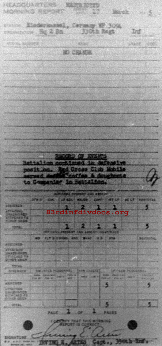 Morning report HQ2BN Co, 1945-03-17, page 1 Morning report