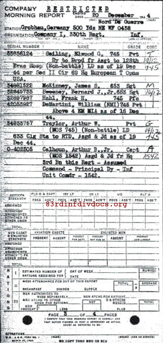 Morning report I Co, 1944-12-20, page 3 Morning report