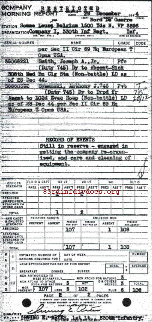 Morning report I Co, 1944-12-29, page 2 Morning report