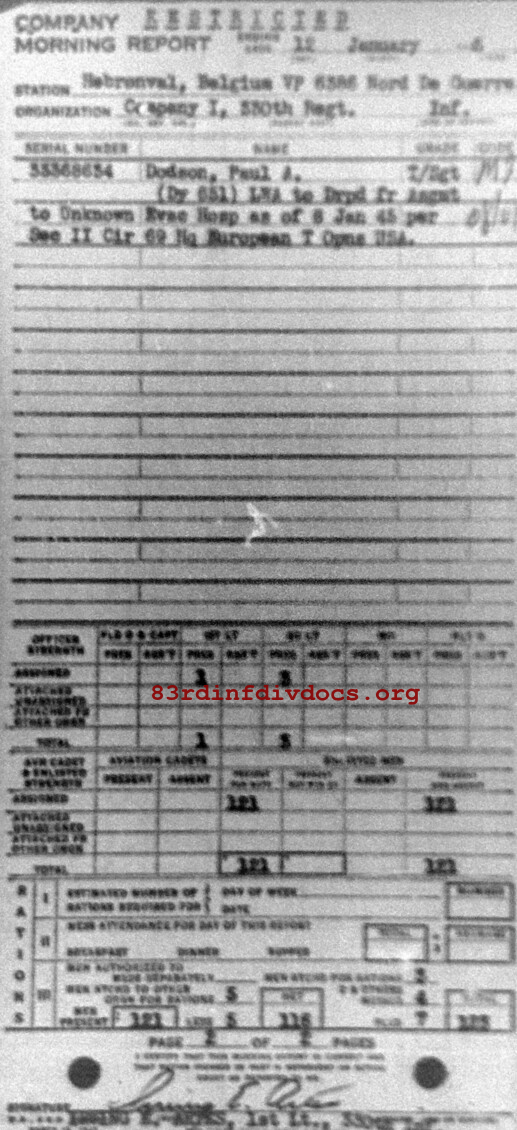 Morning report I Co, 1945-01-12, page 2 Morning report