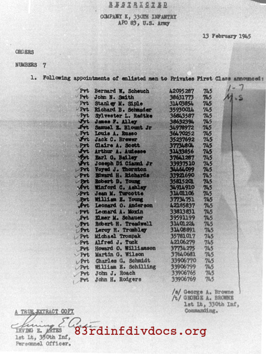 Morning report K Co, 1945-02-14, page 2 Morning report