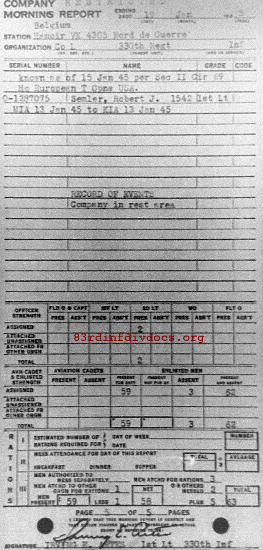 Morning report L Co, 1945-01-19, page 5 Morning report