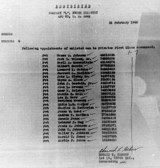 Morning report L Co, 1945-02-27, page 4 Morning report